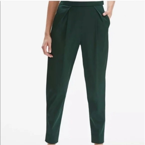 MM LaFleur Satin Windsor Trouser-Fir Tree Pants - Picture 1 of 6